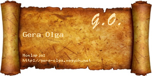 Gera Olga névjegykártya
